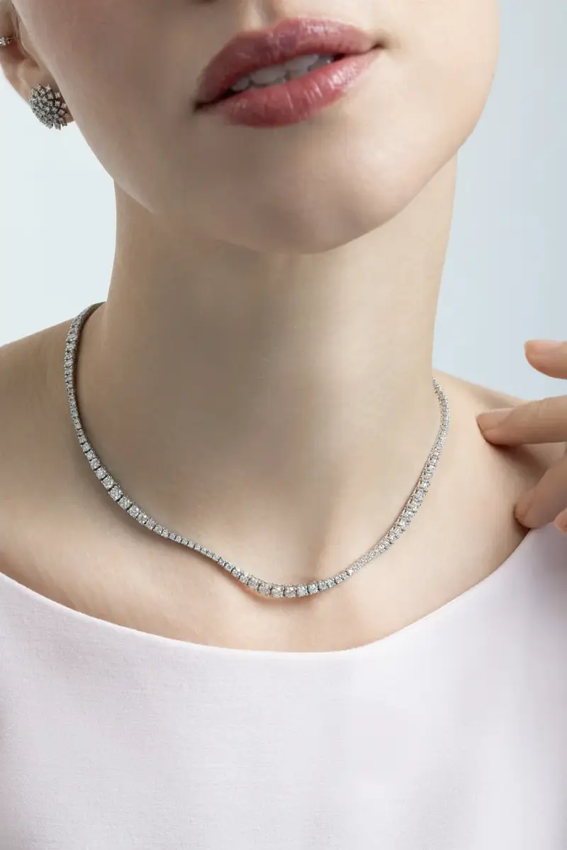 SOFIA LAROUSSI Diamond Alternating Graduated Necklace | Thumbnail 3 SOFIA LAROUSSI Diamond Alternating Graduated Necklace | Thumbnail 3
