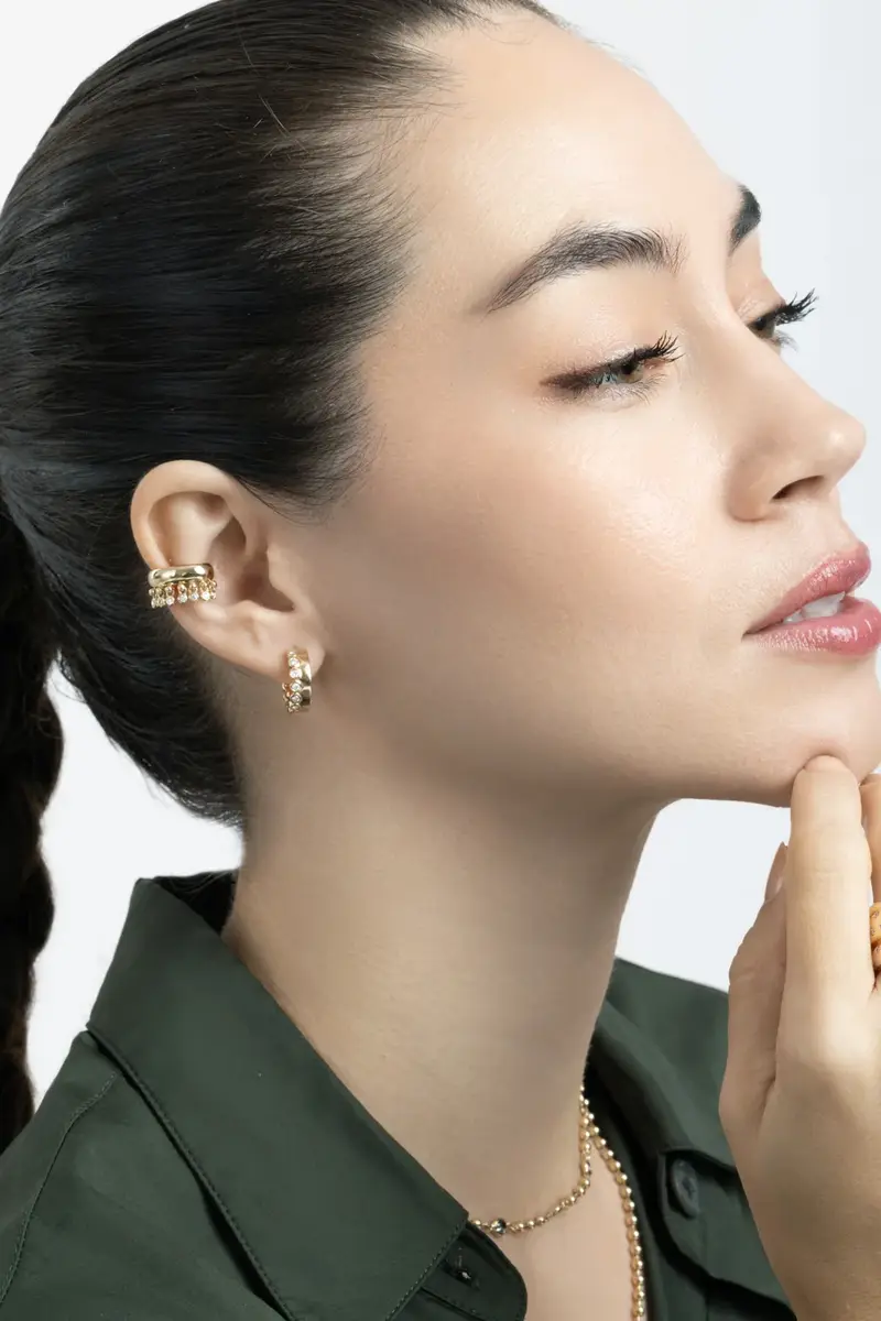 Diamond Bezel Edge Hoop Earrings