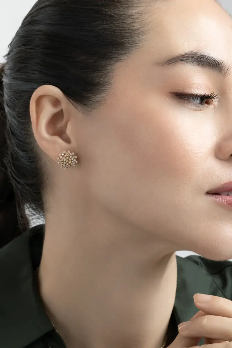 SOFIA LAROUSSI Diamond Burst Stud Earrings