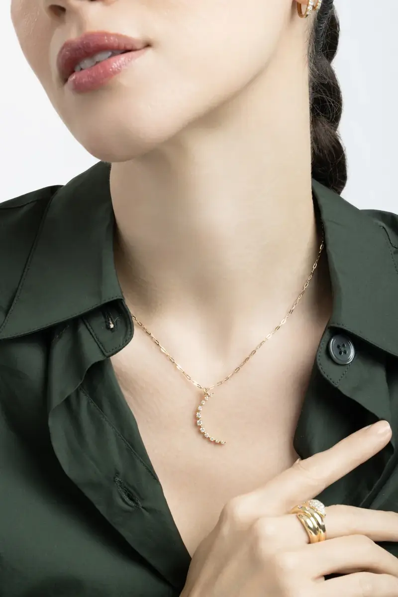 SOFIA LAROUSSI Diamond Crescent Necklace | Thumbnail 3 SOFIA LAROUSSI Diamond Crescent Necklace | Thumbnail 3