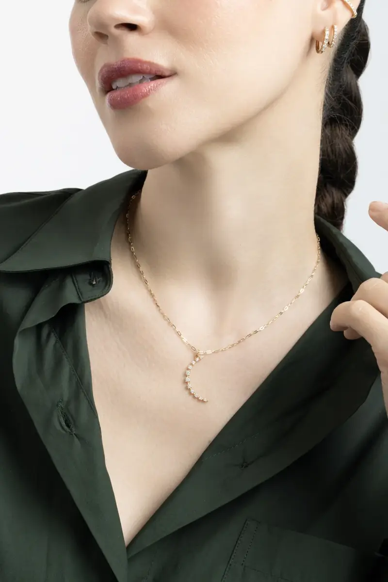 SOFIA LAROUSSI Diamond Crescent Necklace | Thumbnail 4 SOFIA LAROUSSI Diamond Crescent Necklace | Thumbnail 4