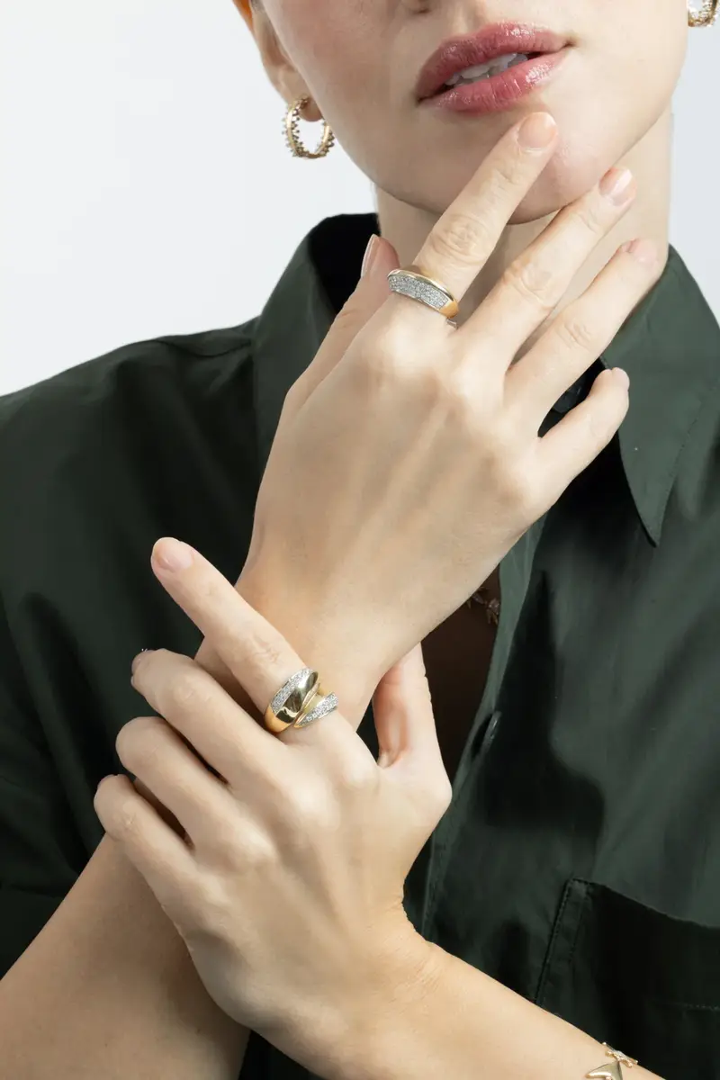 SOFIA LAROUSSI Diamond Crossover Ring | Thumbnail 2 SOFIA LAROUSSI Diamond Crossover Ring | Thumbnail 2