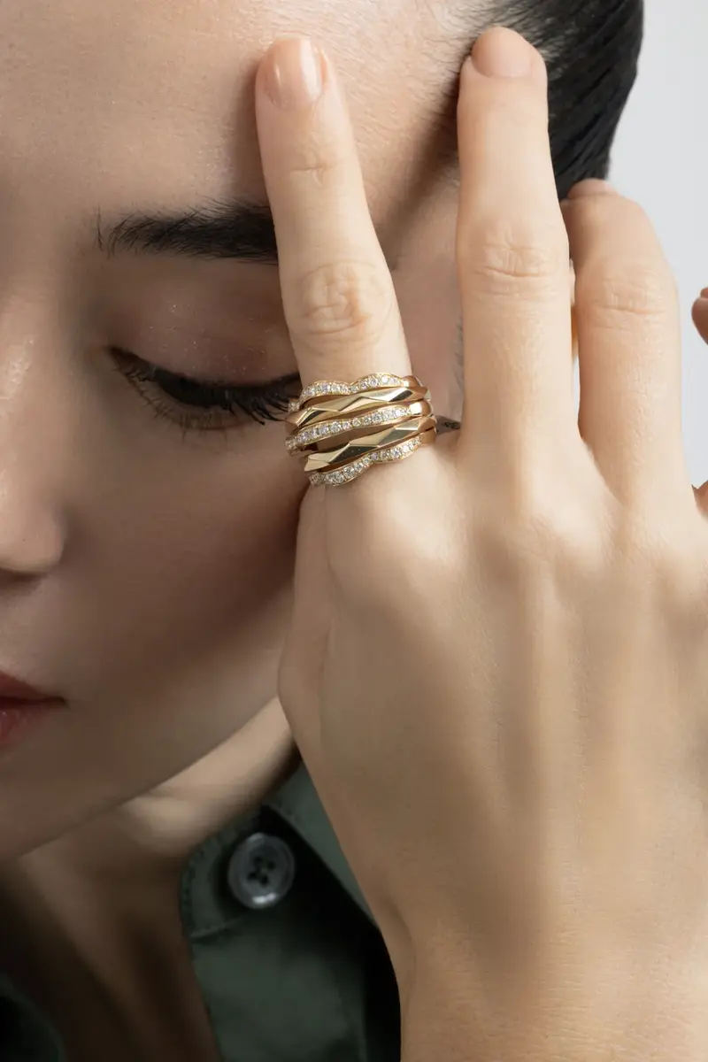 SOFIA LAROUSSI Diamond Five Row Ring | Thumbnail 3 SOFIA LAROUSSI Diamond Five Row Ring | Thumbnail 3