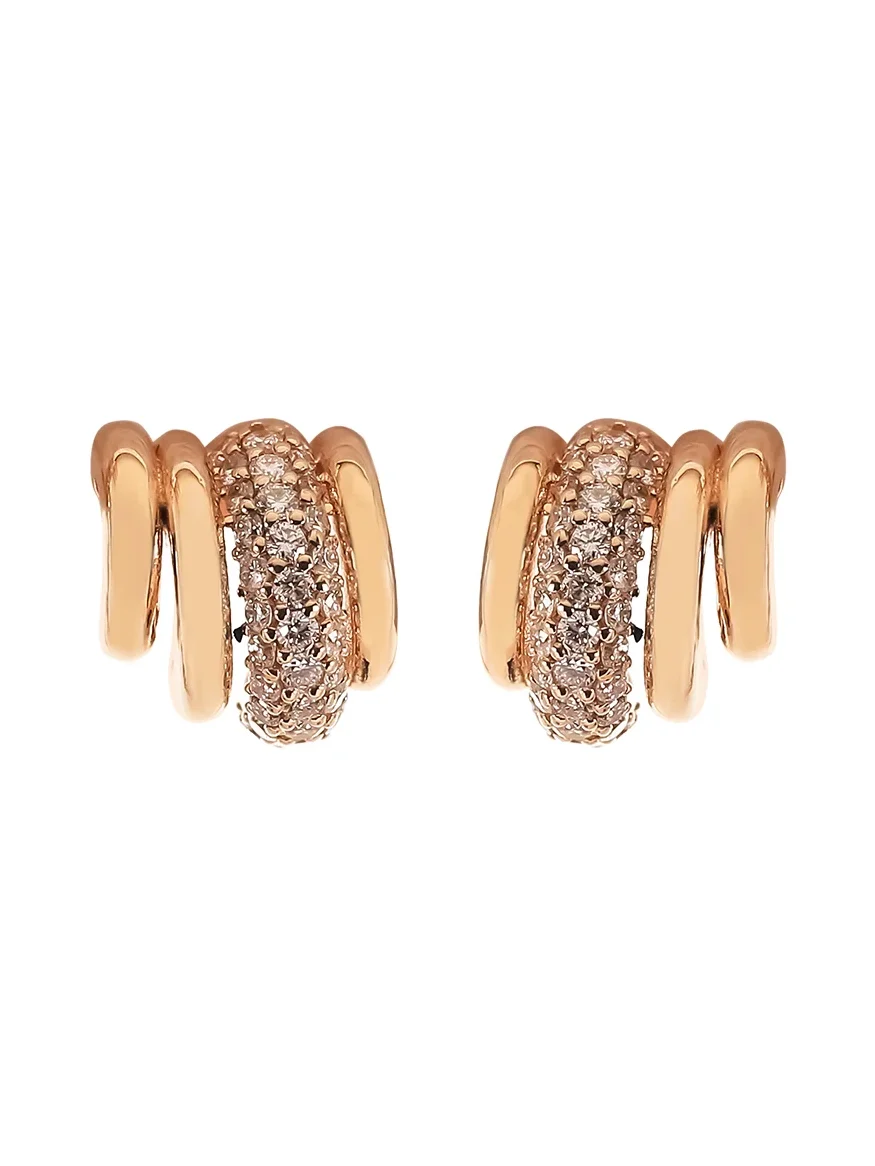 SOFIA LAROUSSI Diamond Four Line Stud Earrings
