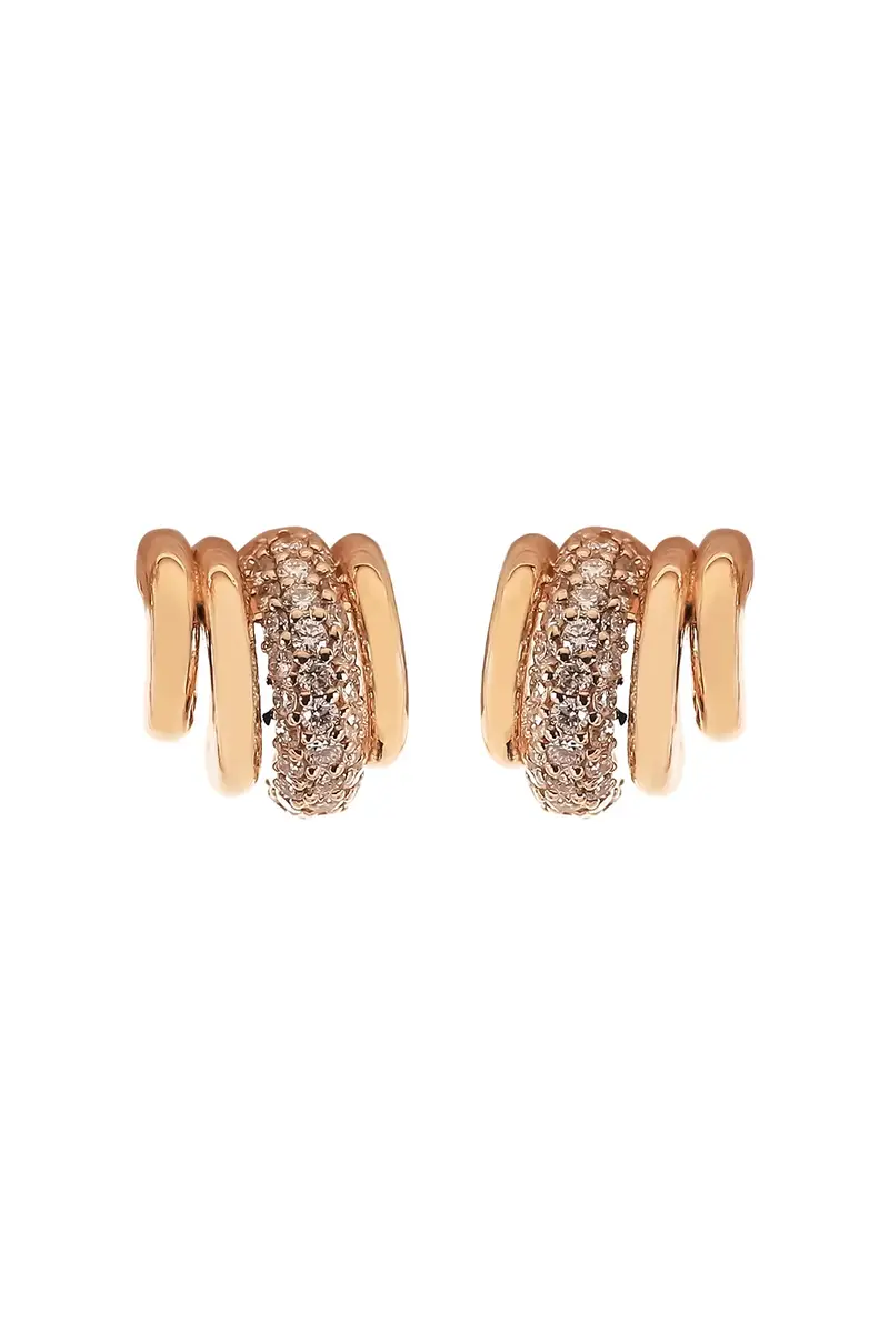 Diamond Four Line Stud Earrings Diamond Four Line Stud Earrings