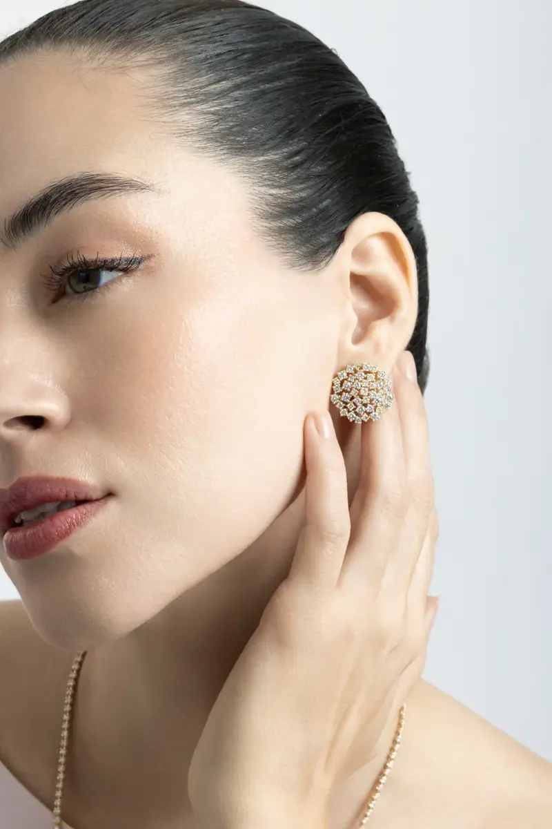 SOFIA LAROUSSI Diamond Large Burst Stud Earrings | Thumbnail 2
