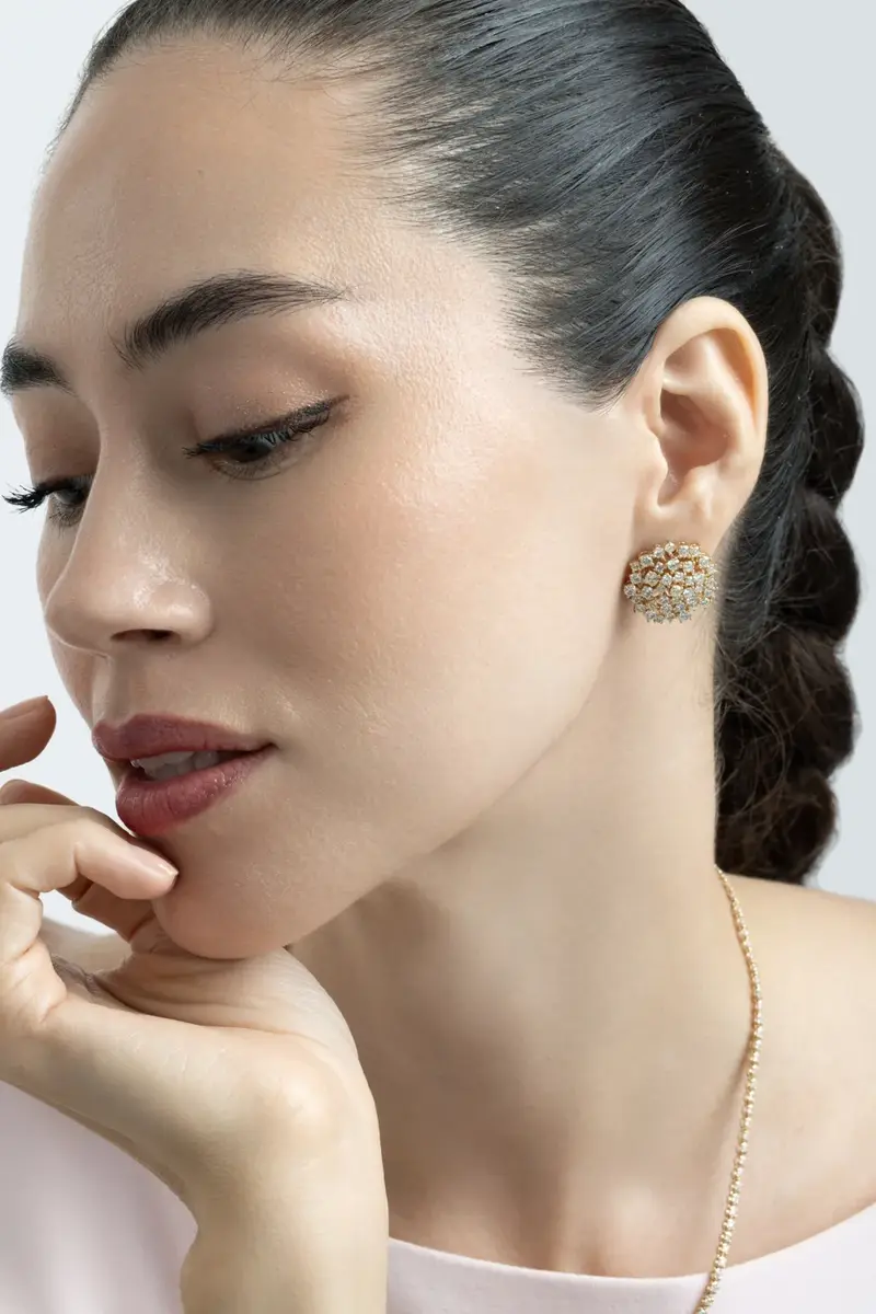 SOFIA LAROUSSI Diamond Large Burst Stud Earrings | Thumbnail 3