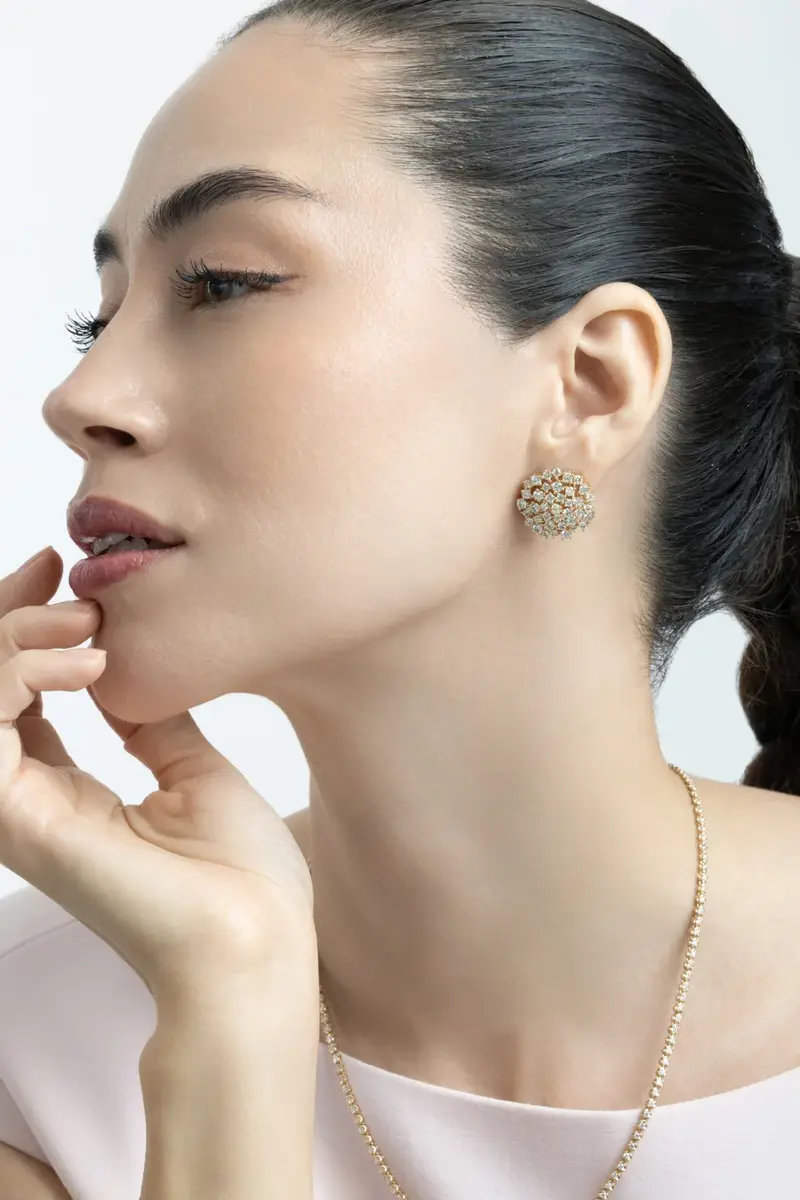 SOFIA LAROUSSI Diamond Large Burst Stud Earrings