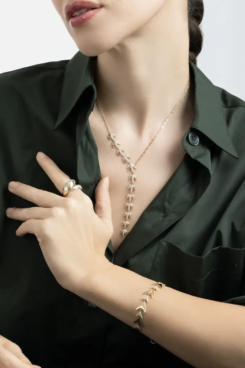 SOFIA LAROUSSI Diamond Leaf Y Necklace | Thumbnail 3 SOFIA LAROUSSI Diamond Leaf Y Necklace | Thumbnail 3