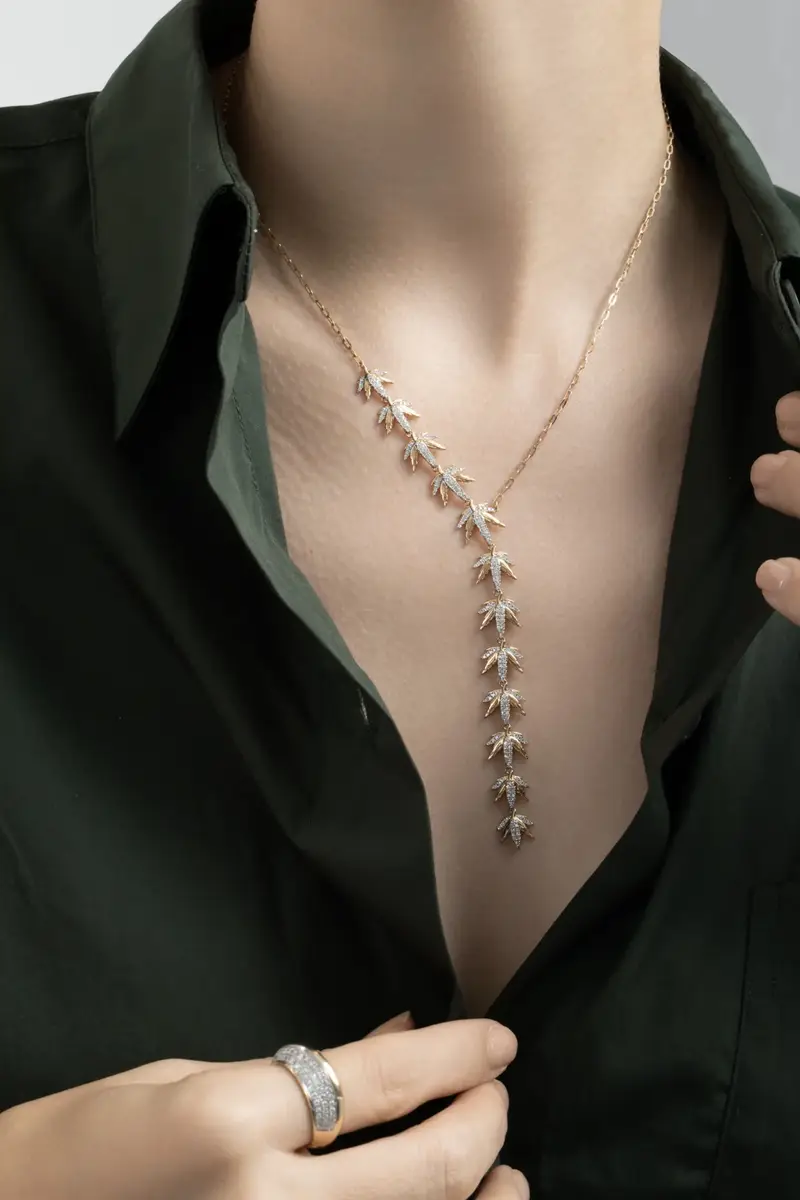 SOFIA LAROUSSI Diamond Leaf Y Necklace | Thumbnail 4 SOFIA LAROUSSI Diamond Leaf Y Necklace | Thumbnail 4