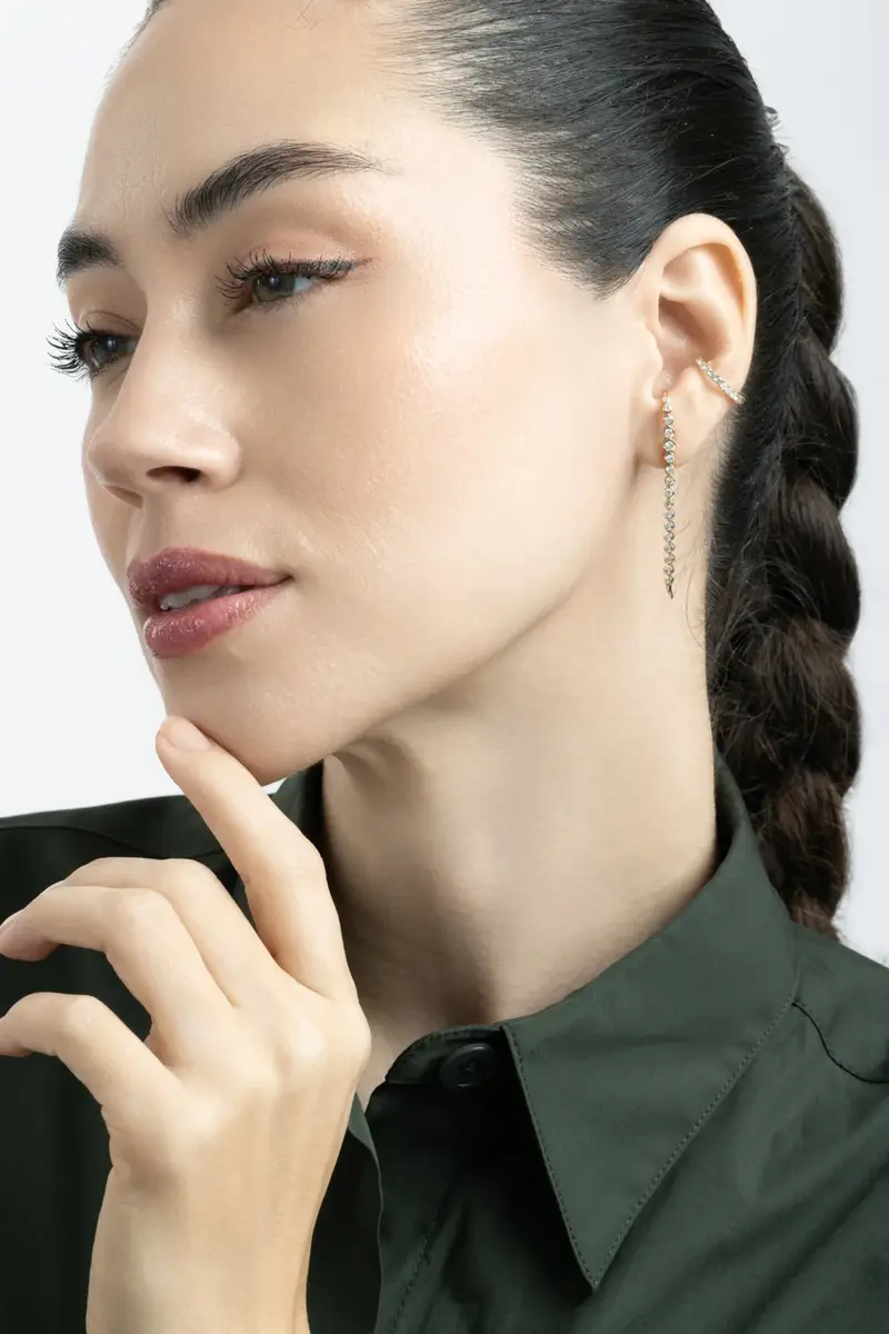 SOFIA LAROUSSI Diamond Line Earrings | Thumbnail 2 SOFIA LAROUSSI Diamond Line Earrings | Thumbnail 2