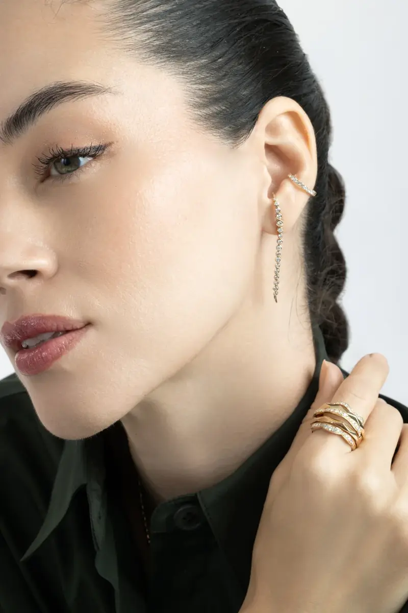 SOFIA LAROUSSI Diamond Line Earrings | Thumbnail 3 SOFIA LAROUSSI Diamond Line Earrings | Thumbnail 3