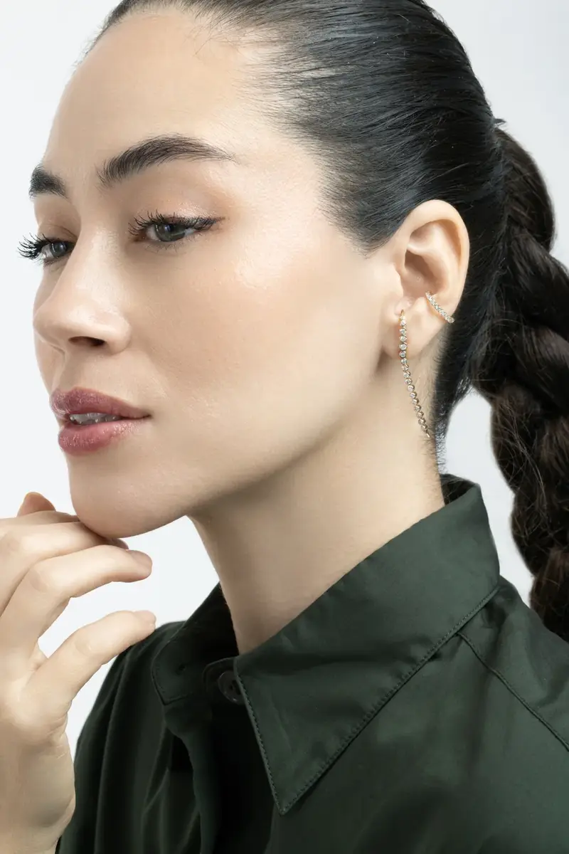 SOFIA LAROUSSI Diamond Line Earrings | Thumbnail 4 SOFIA LAROUSSI Diamond Line Earrings | Thumbnail 4
