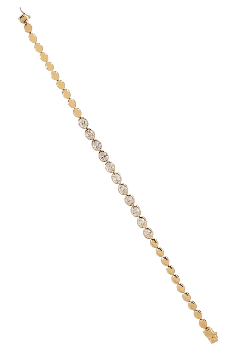 Diamond Oval Bezel Bracelet Diamond Oval Bezel Bracelet