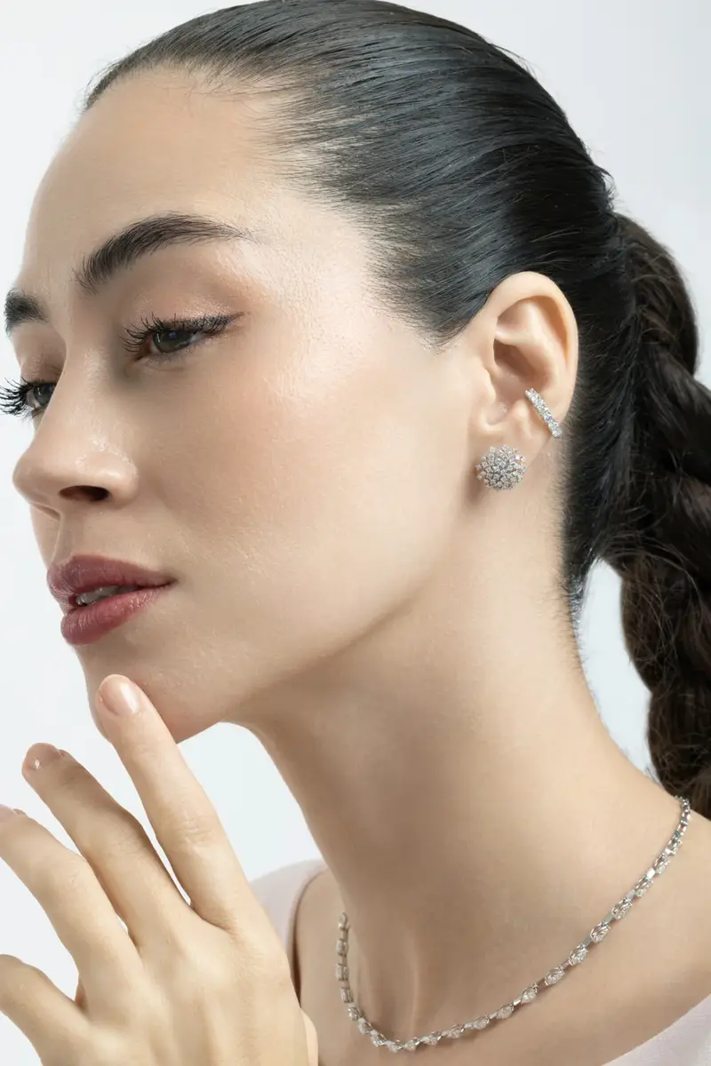 Diamond Pave Single Row Ear Cuff Diamond Pave Single Row Ear Cuff