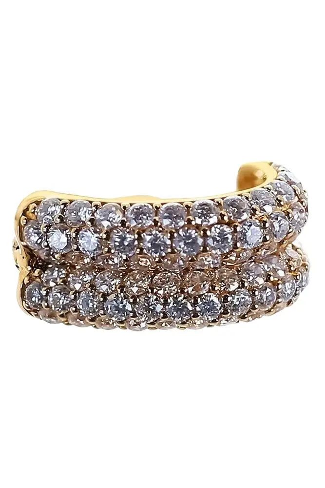 Diamond Pave Two Row Ear Cuff