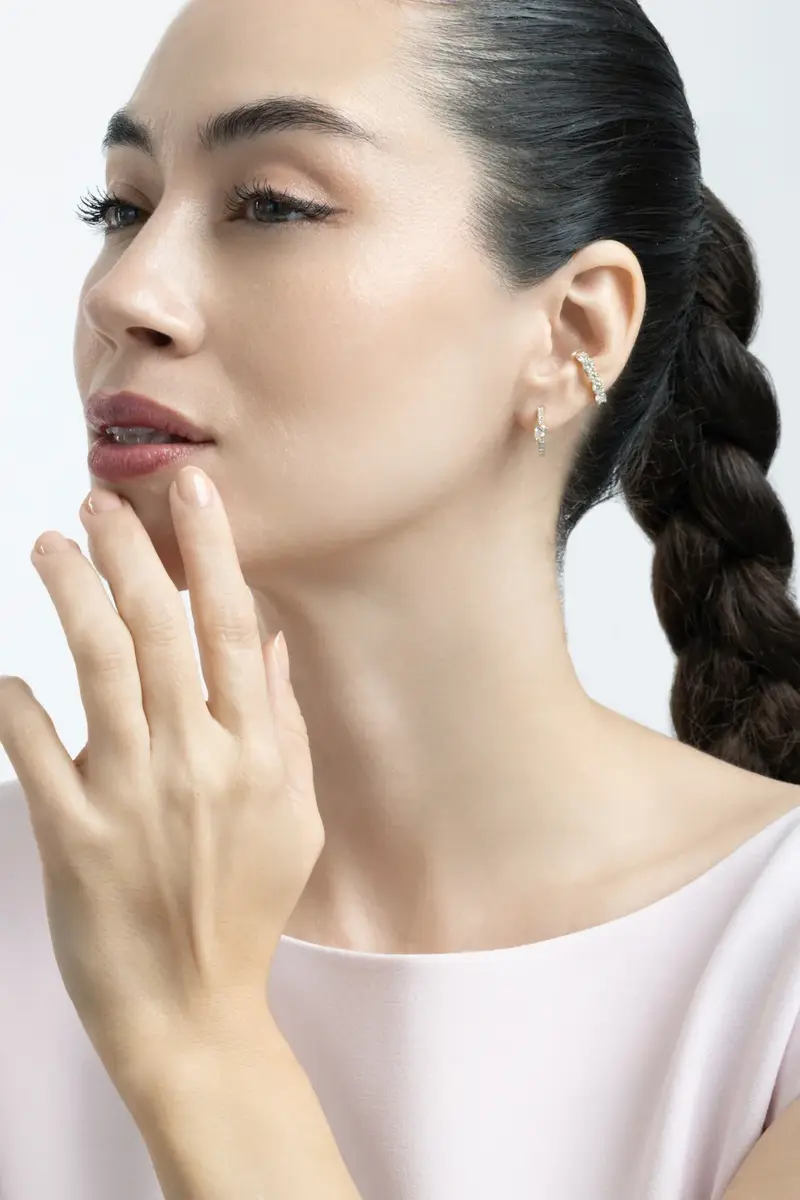SOFIA LAROUSSI Diamond Pear Hoop Earrings | Thumbnail 2