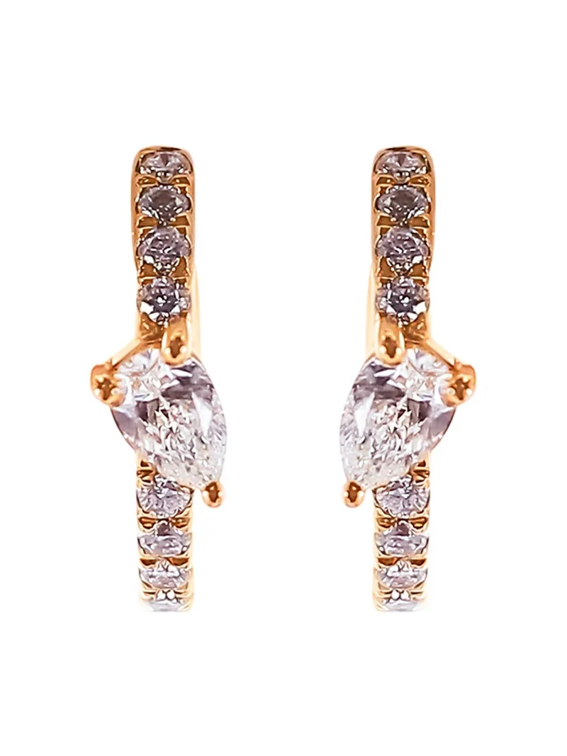 SOFIA LAROUSSI Diamond Pear Hoop Earrings