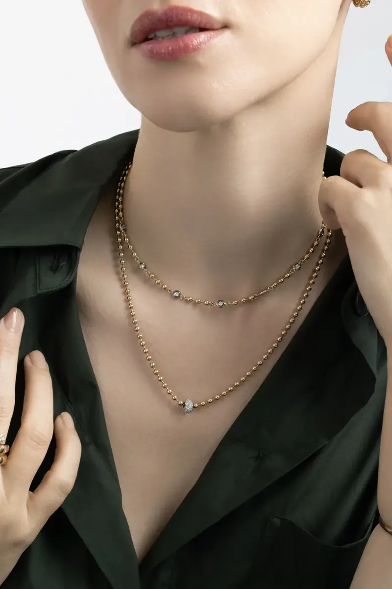 SOFIA LAROUSSI Diamond Rondelle Ball Chain Necklace | Thumbnail 2 SOFIA LAROUSSI Diamond Rondelle Ball Chain Necklace | Thumbnail 2