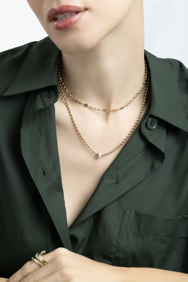 SOFIA LAROUSSI Diamond Rondelle Ball Chain Necklace | Thumbnail 3 SOFIA LAROUSSI Diamond Rondelle Ball Chain Necklace | Thumbnail 3