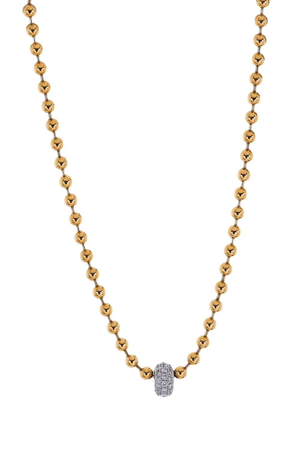 SOFIA LAROUSSI Diamond Rondelle Ball Chain Necklace