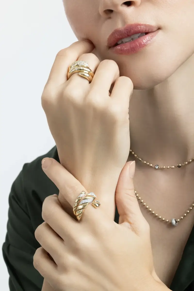 SOFIA LAROUSSI Diamond Scattered Coil Ring | Thumbnail 2 SOFIA LAROUSSI Diamond Scattered Coil Ring | Thumbnail 2