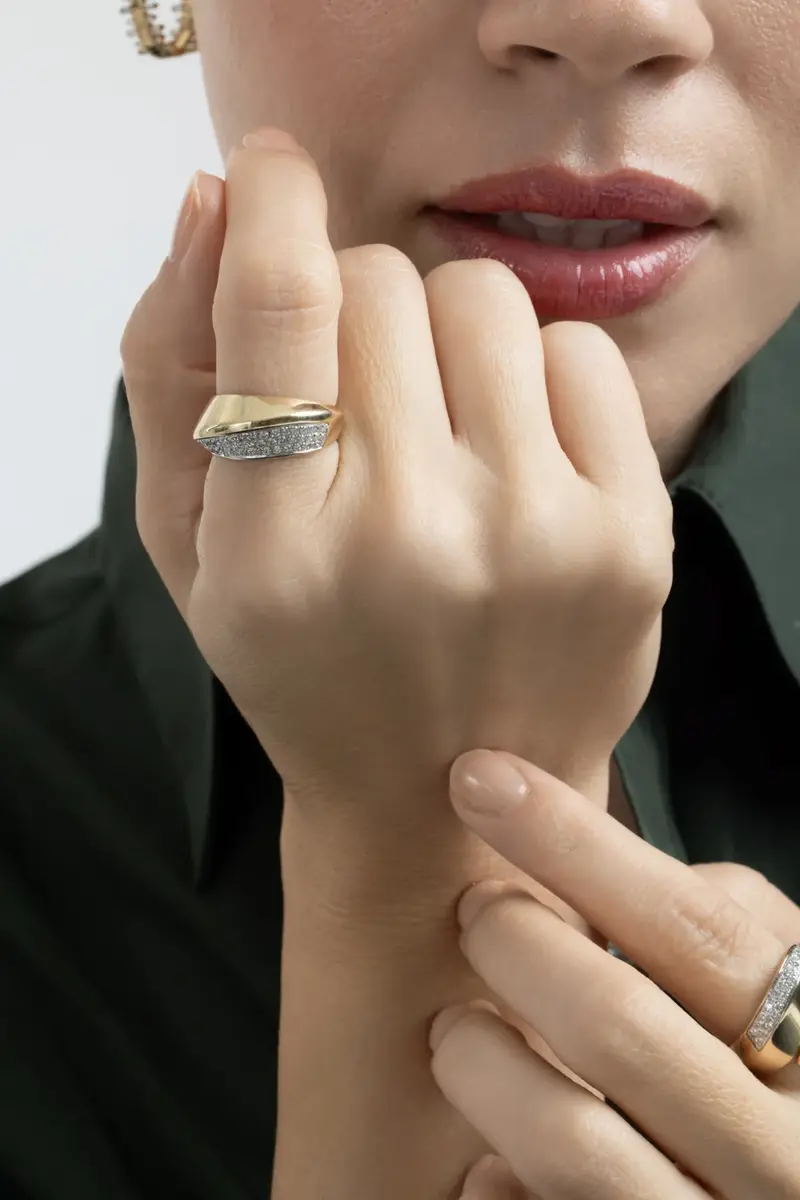 SOFIA LAROUSSI Diamond Single Side Ring | Thumbnail 3 SOFIA LAROUSSI Diamond Single Side Ring | Thumbnail 3
