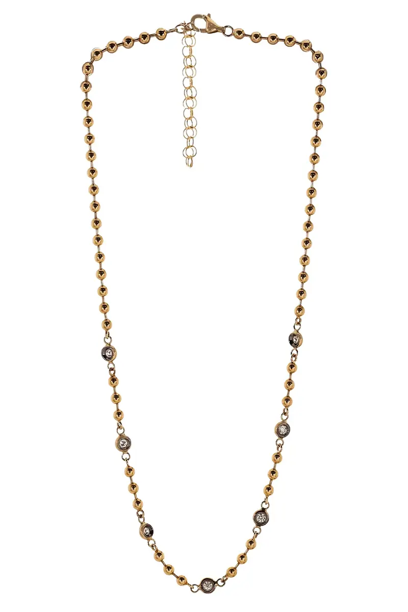 Diamond Station Ball Chain Necklace Diamond Station Ball Chain Necklace