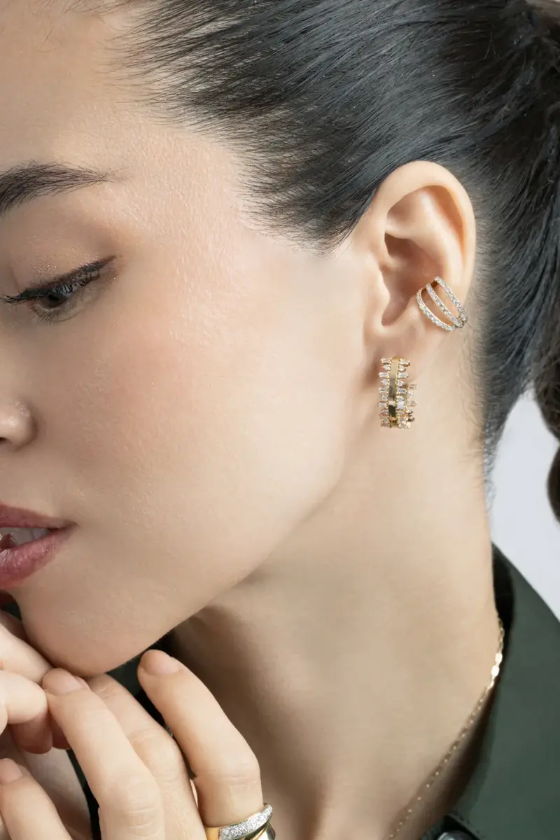SOFIA LAROUSSI Diamond Three Row Ear Cuff