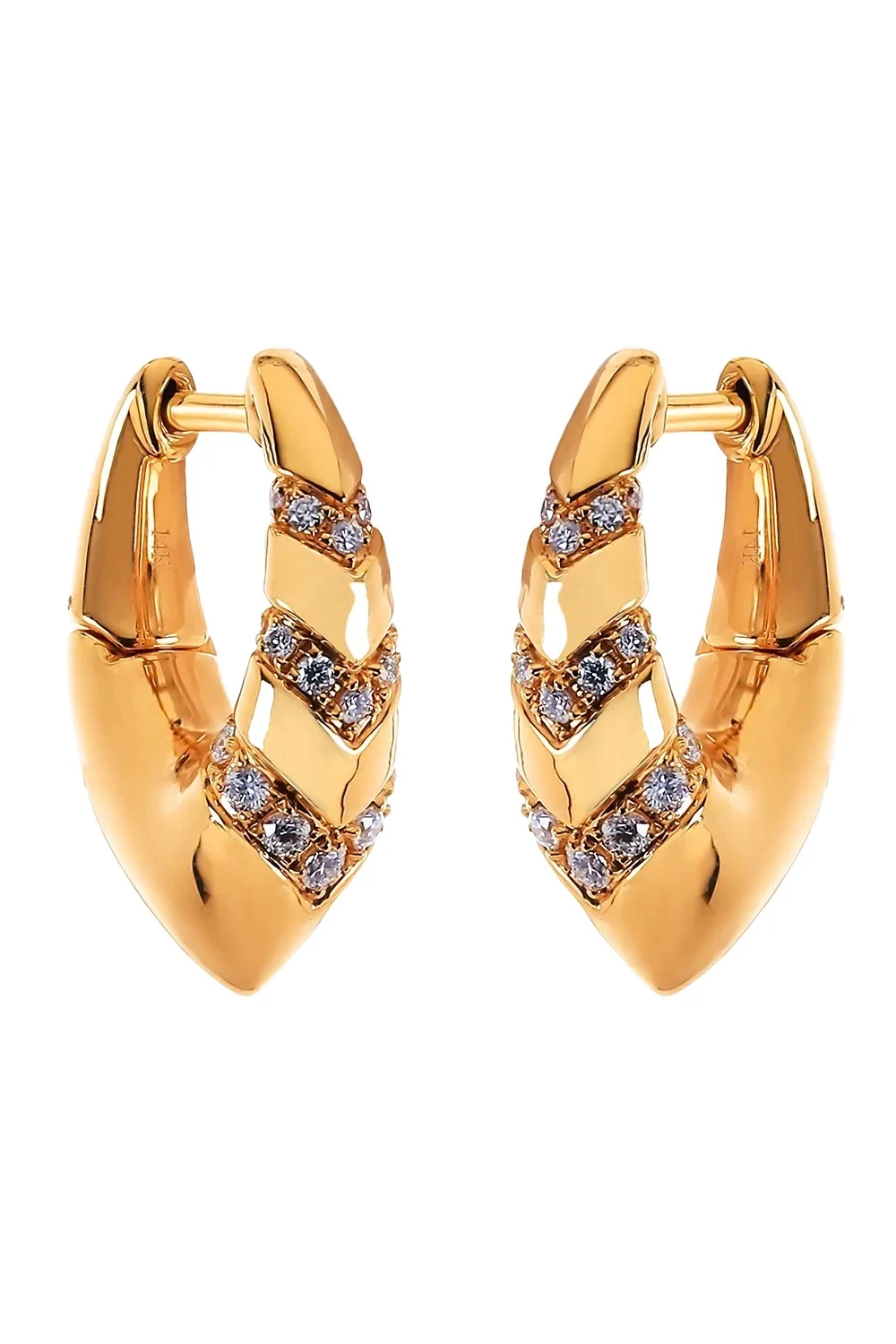 SOFIA LAROUSSI Diamond Triple V Hoop Earrings