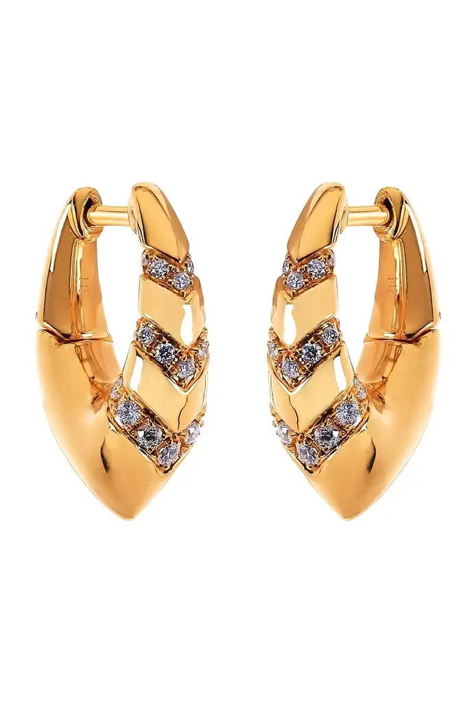 Diamond Triple V Hoop Earrings Diamond Triple V Hoop Earrings