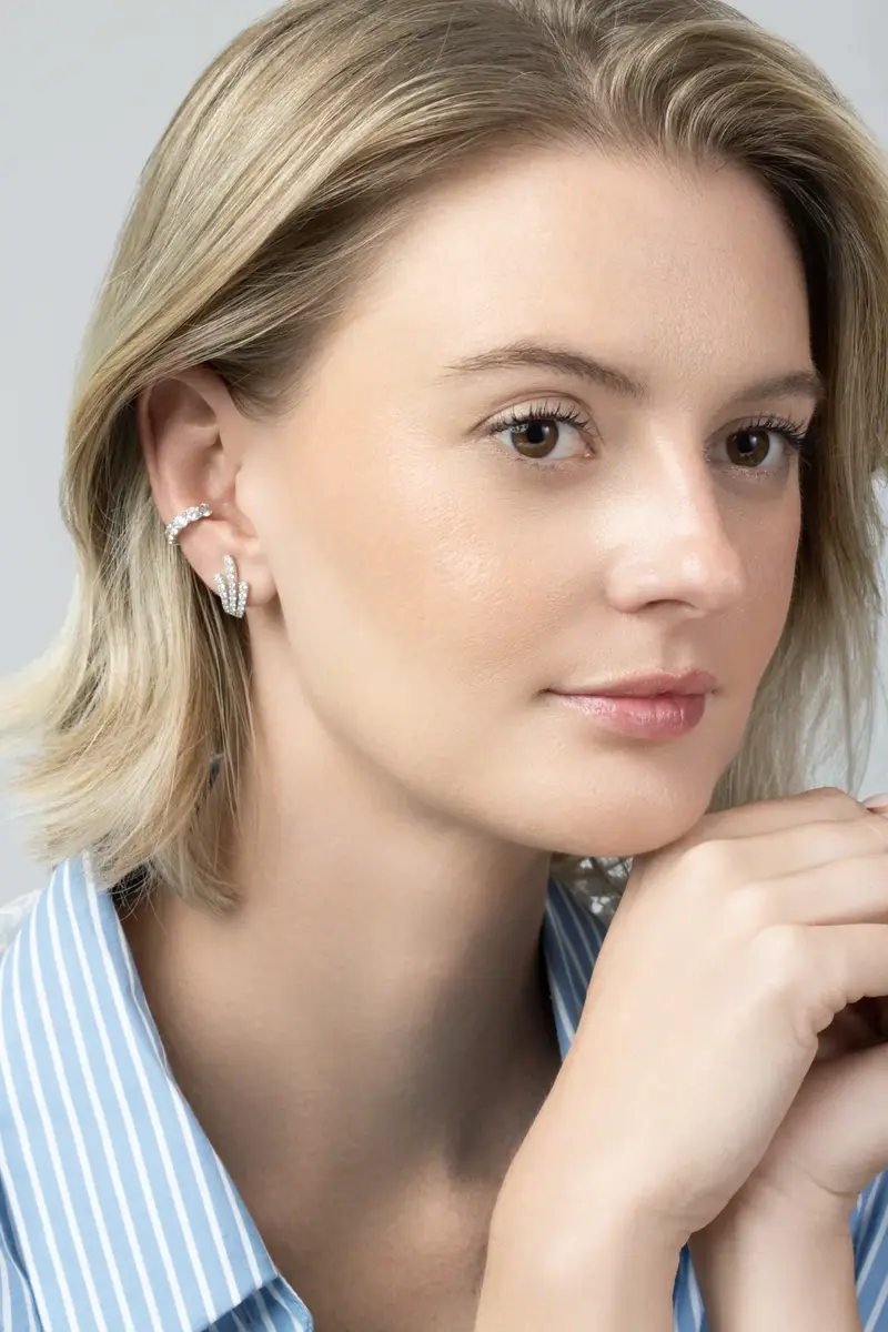 Diamond Triple Line Earrings Diamond Triple Line Earrings