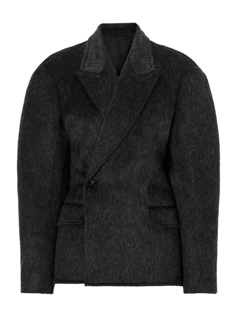 Double-breasted brushed wool-blend felt jacket Double-breasted brushed wool-blend felt jacket