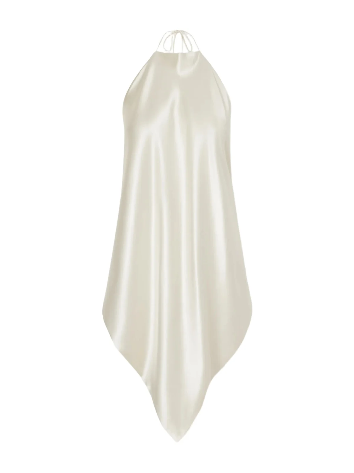 Silk stretch-satin halterneck top