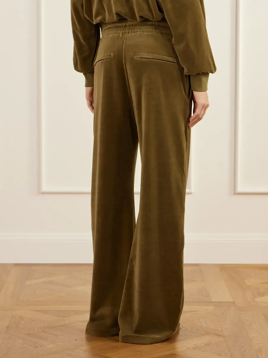 Phoebe Philo Drawstring cotton-blend velour wide-leg pants | Thumbnail 3 Phoebe Philo Drawstring cotton-blend velour wide-leg pants | Thumbnail 3