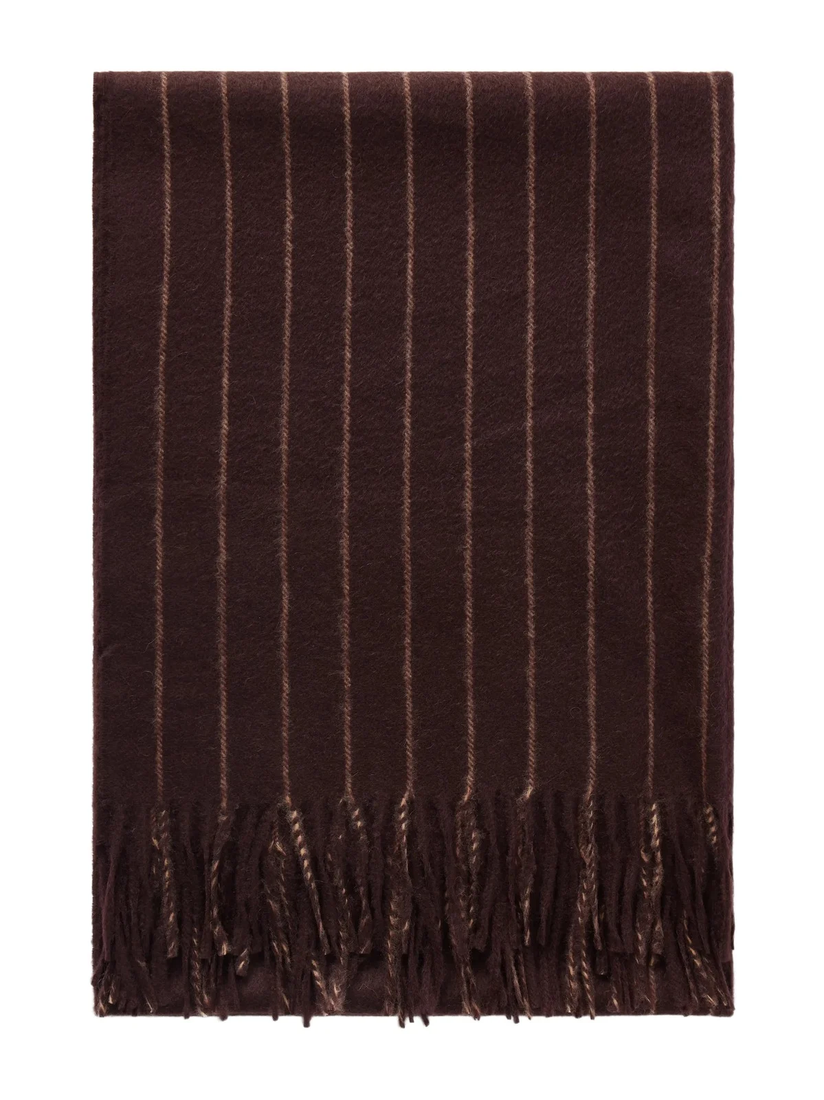 Phoebe Philo Fringed pinstriped cashmere scarf