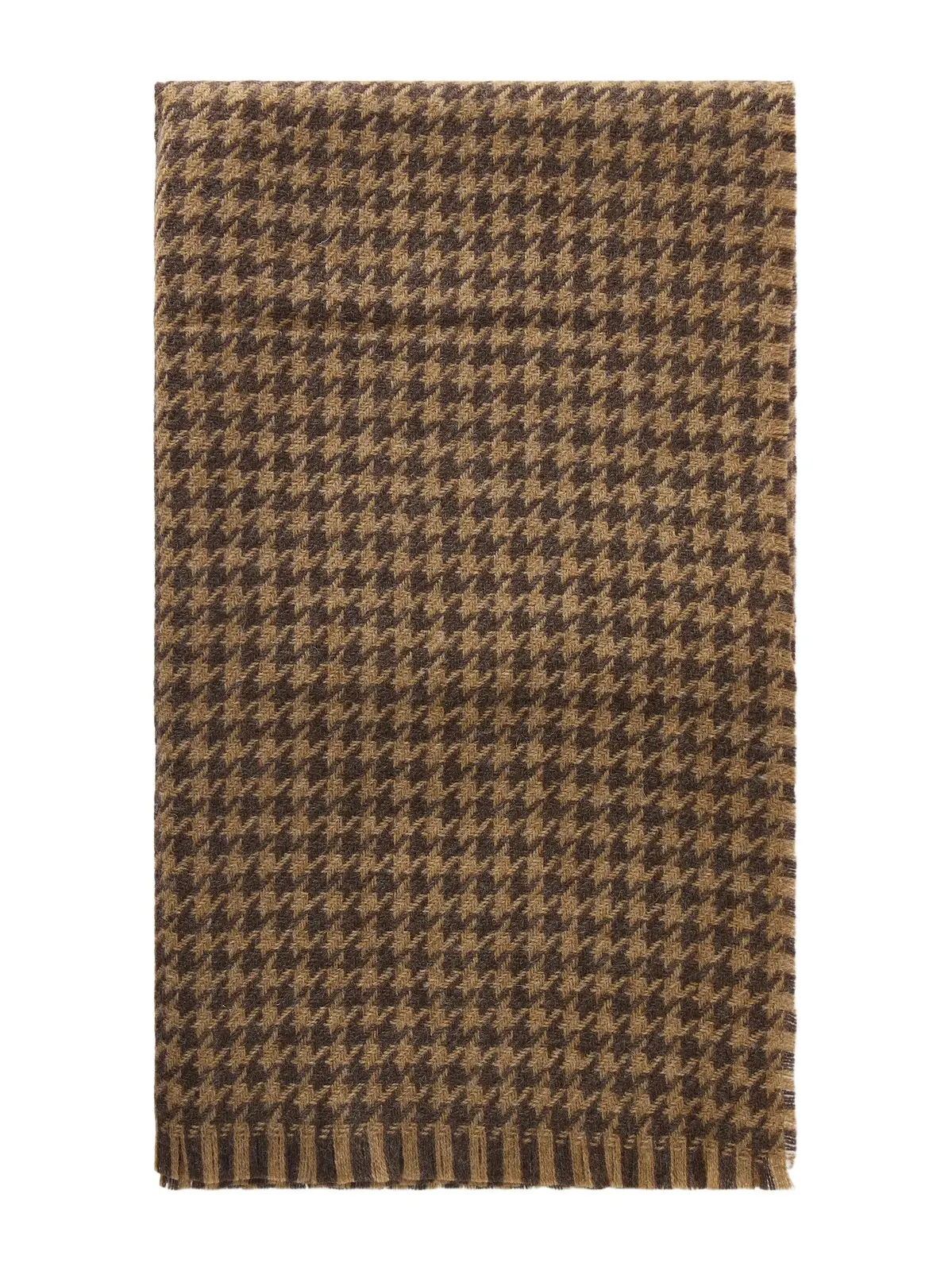 Phoebe Philo Fringed houndstooth wool scarf