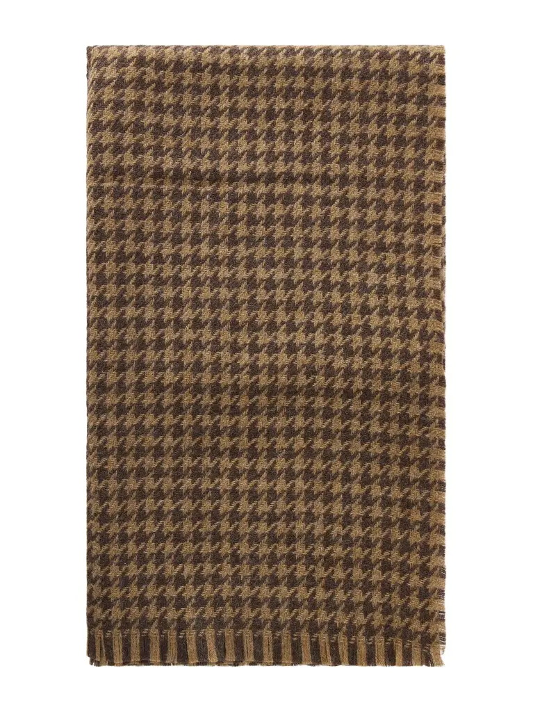 Phoebe Philo Fringed houndstooth wool scarf