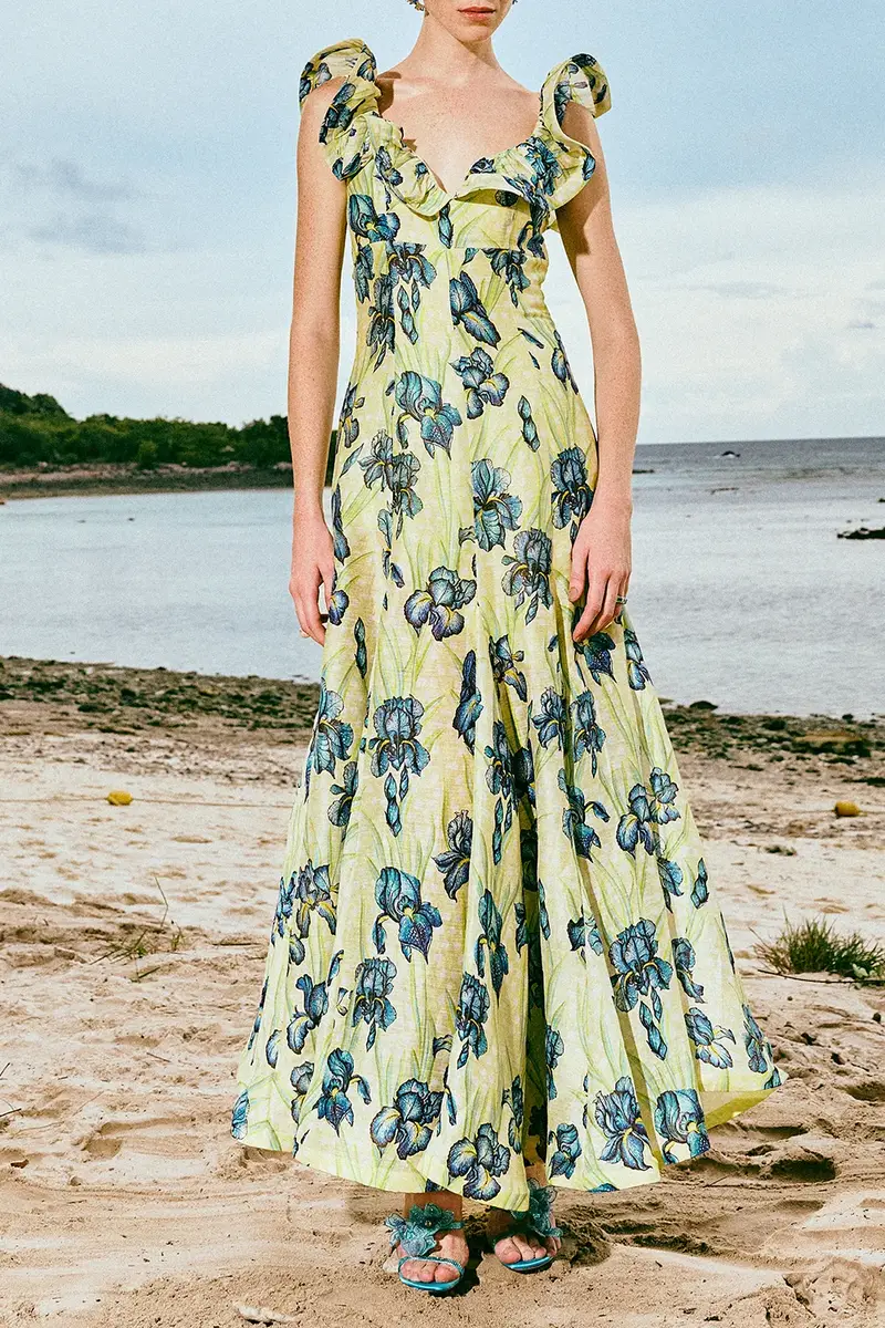 LA FUORI Citrine Iris Ruffle Maxi Dress | Thumbnail 4 LA FUORI Citrine Iris Ruffle Maxi Dress | Thumbnail 4