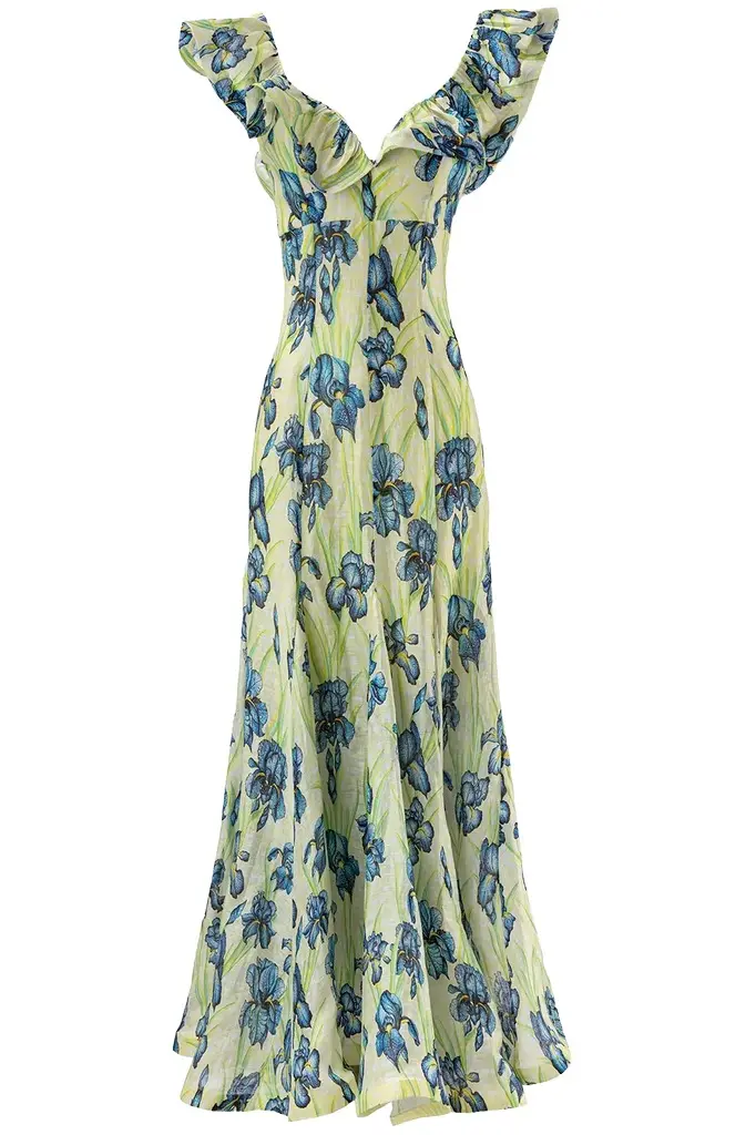 Citrine Iris Ruffle Maxi Dress Citrine Iris Ruffle Maxi Dress