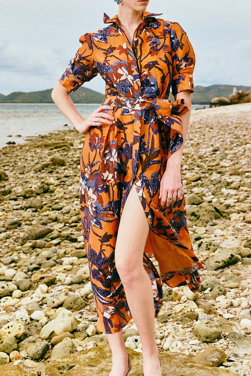 LA FUORI Coral Twilight Shirt Dress | Thumbnail 2 LA FUORI Coral Twilight Shirt Dress | Thumbnail 2