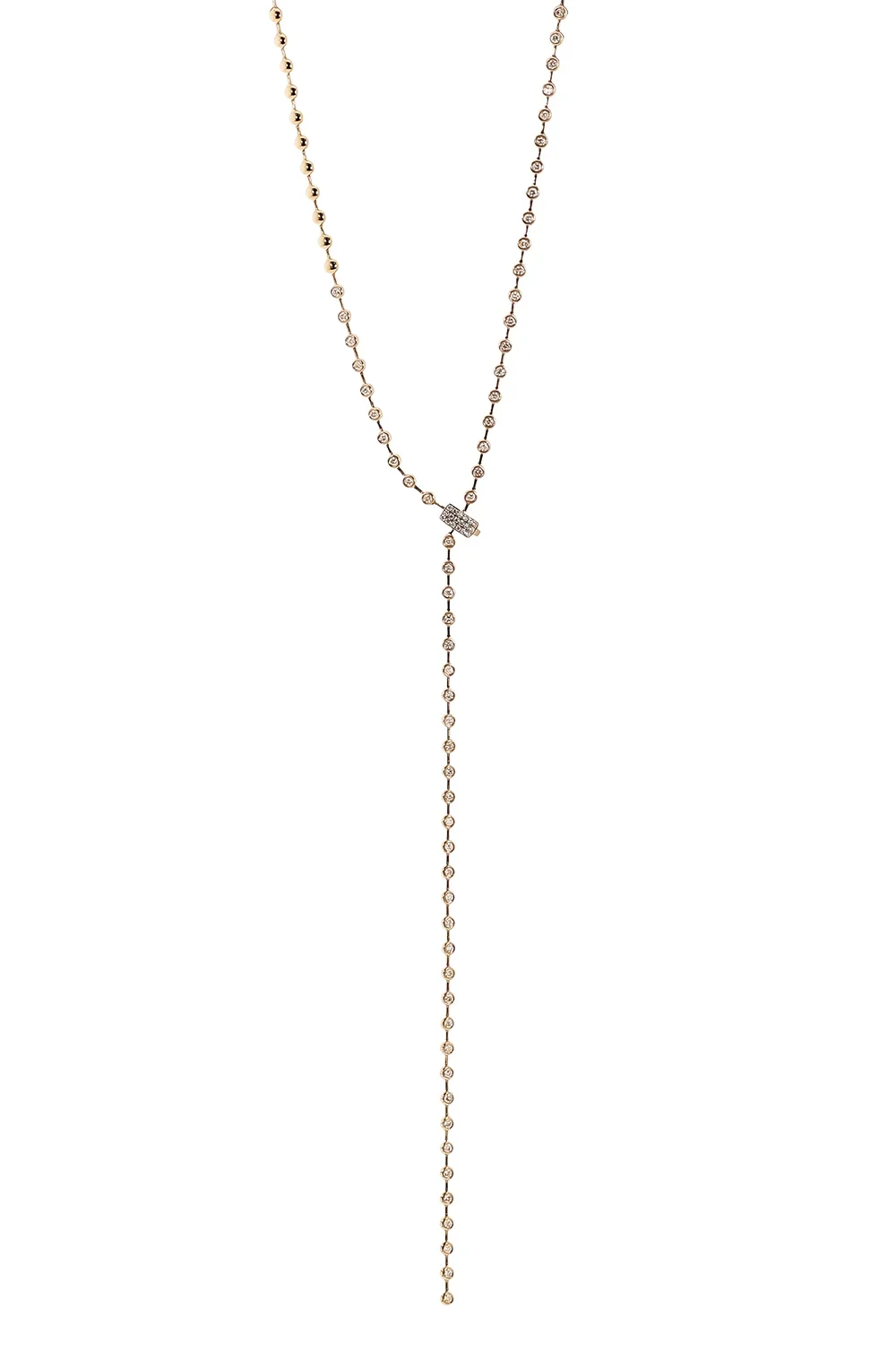 SOFIA LAROUSSI Diamond Bezel Lariat Necklace