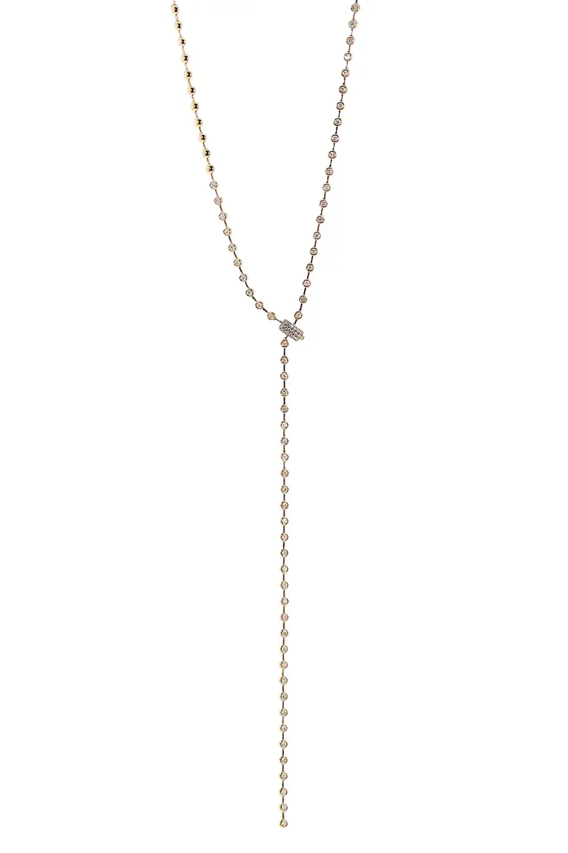 Diamond Bezel Lariat Necklace Diamond Bezel Lariat Necklace