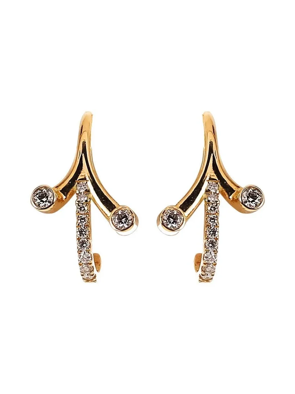 SOFIA LAROUSSI Diamond Pave Bezel Line Dop Earrings
