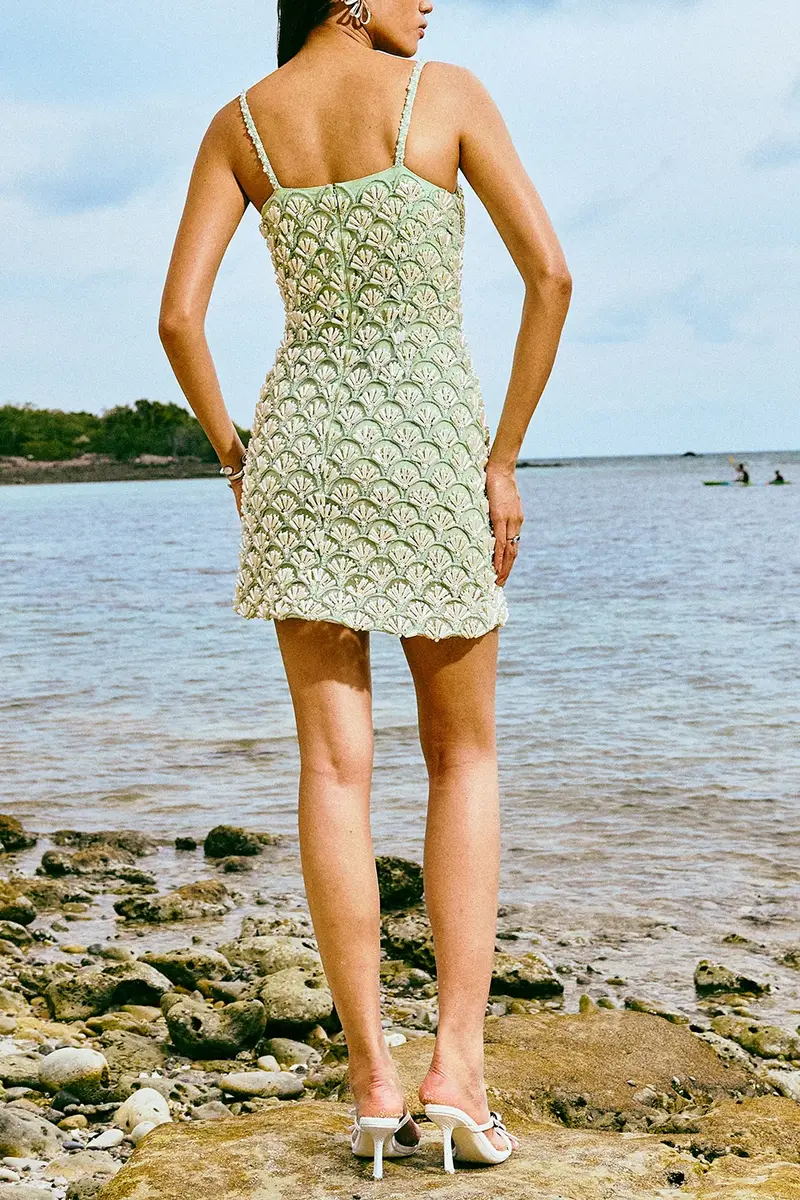 LA FUORI Louvre Scallop Pearl Mini Dress | Thumbnail 6 LA FUORI Louvre Scallop Pearl Mini Dress | Thumbnail 6