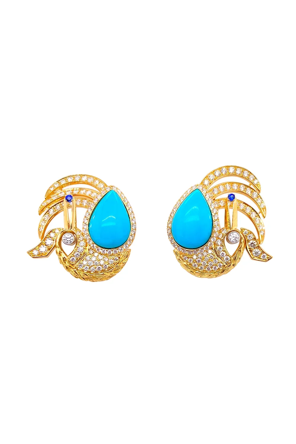 Turquoise Diamond Marcelline Earrings