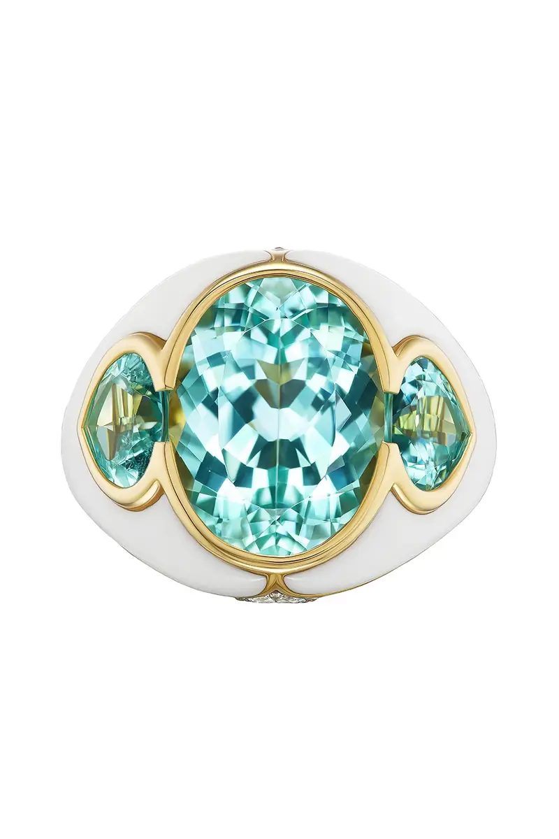 Marina B Tourmaline Agate Diamond Fosca Ring