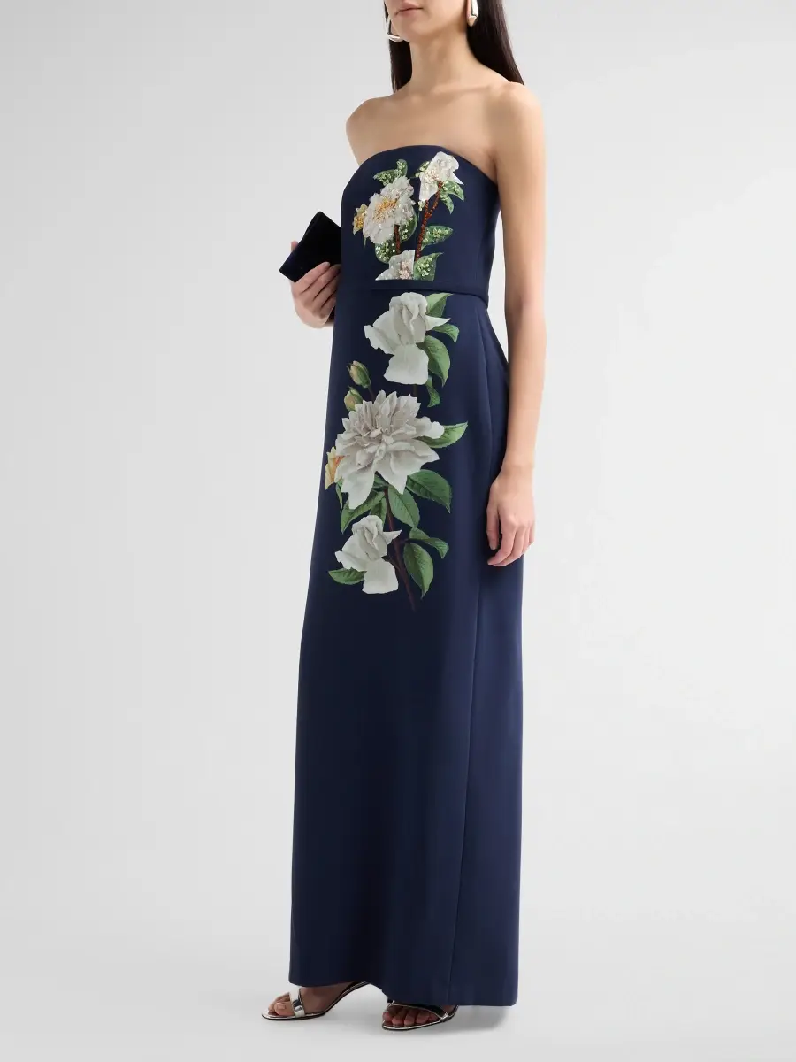 SACHIN & BABI Women's Sophia Floral Crepe Strapless Column Gown | Thumbnail 4 SACHIN & BABI Women's Sophia Floral Crepe Strapless Column Gown | Thumbnail 4