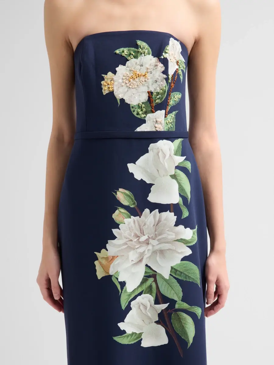 SACHIN & BABI Women's Sophia Floral Crepe Strapless Column Gown | Thumbnail 5 SACHIN & BABI Women's Sophia Floral Crepe Strapless Column Gown | Thumbnail 5