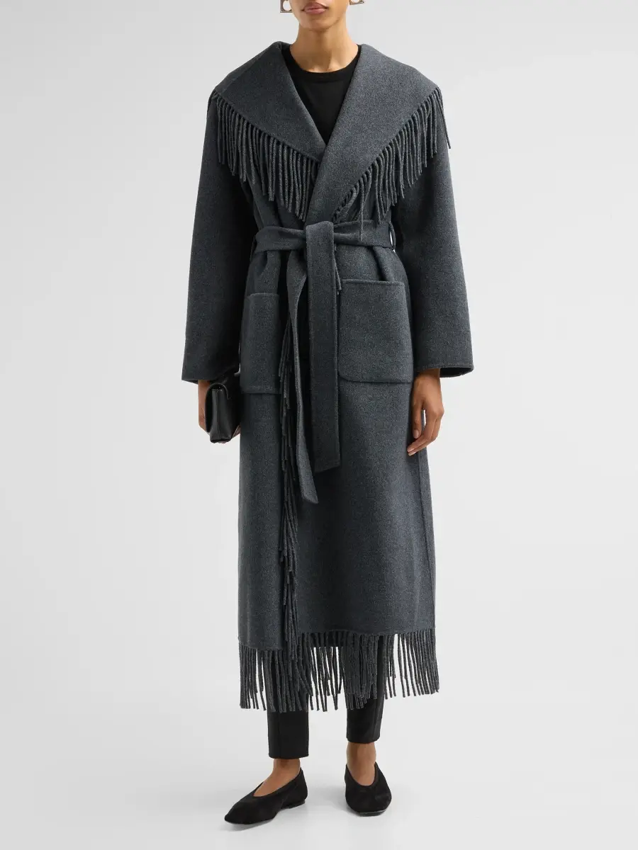 Simkhai Women's Carrie Fringe Robe Coat | Thumbnail 2